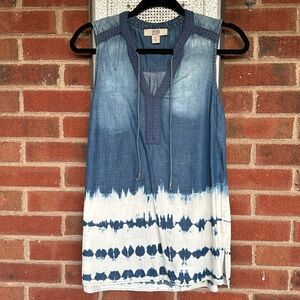 Tie Dye Dipped Sleeveless Blouse